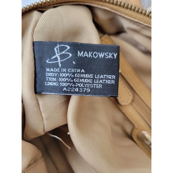 Makowski Cognac Brown Leather Shoulder Satchel Bag - Picture 8 of 12